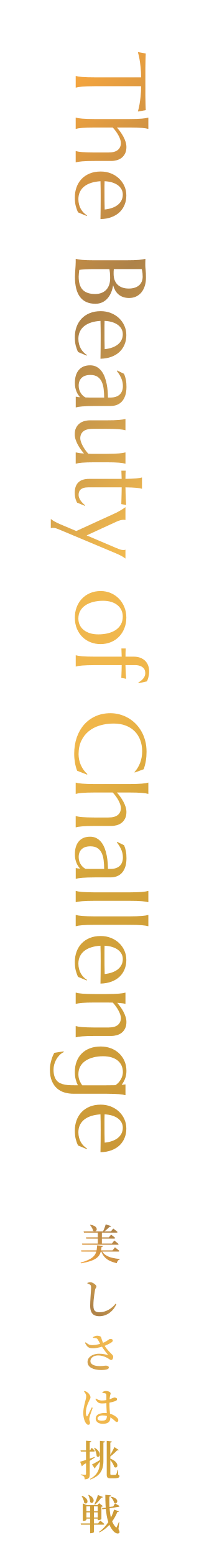 The Beauty of Challenge 美しさは挑戦